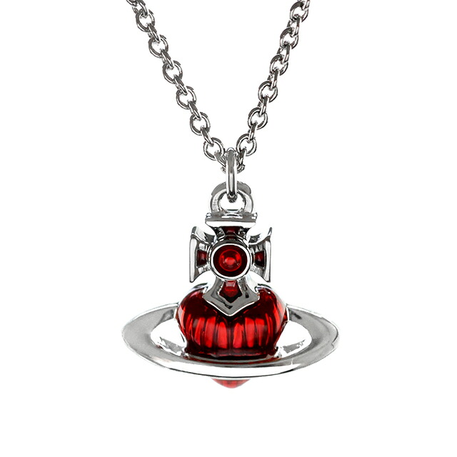 ヴィヴィアン ウエストウッド ネックレス レディース ブランド Vivienne Westwood Fabianna Bas Relief 630203HS 02P420 シルバー レッド アクセサリー ビビアン ジュエリー ブランド 高級 おしゃれ プレゼント 女性 実用的 かわいい