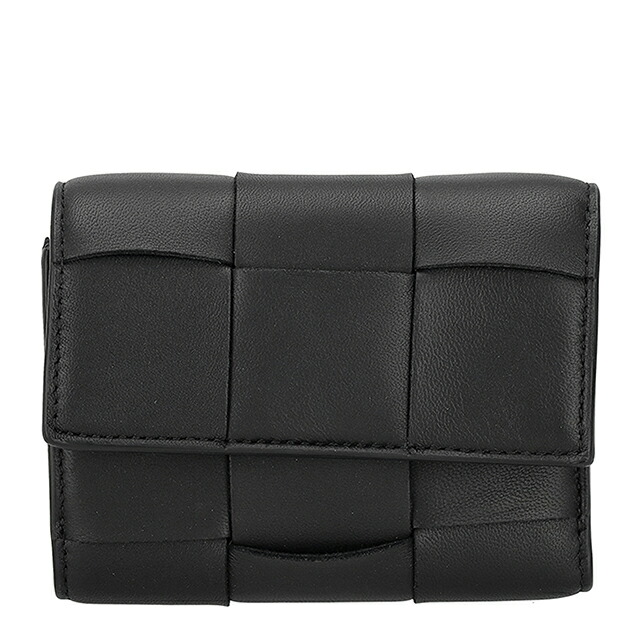 ボッテガ・ヴェネタ 三つ折り財布 三折財布 レディース ブランド BOTTEGA VENETA レザー Italy 651372-V3UO1 8425 ブラック