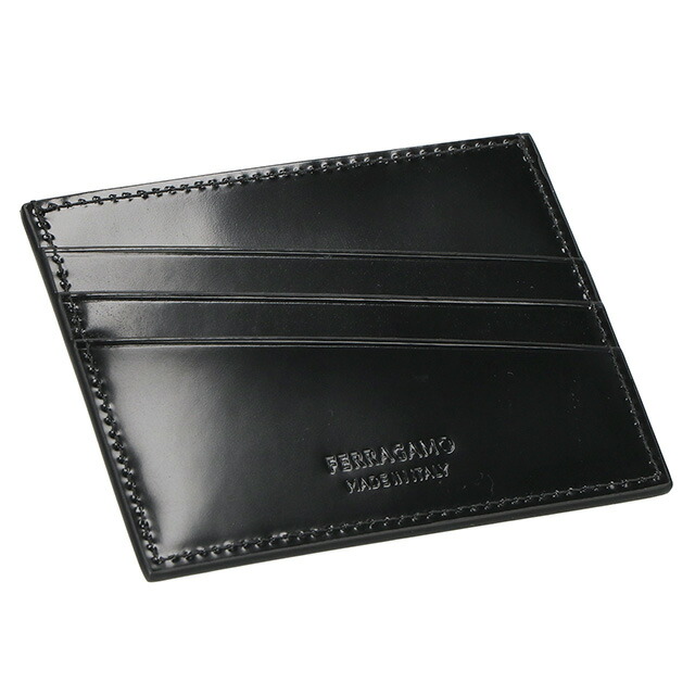 フェラガモ カードケース メンズ Ferragamo 661204CALF NER 764 207 ブラック 定期入れ ブランド 高級 おしゃれ プレゼント 実用的