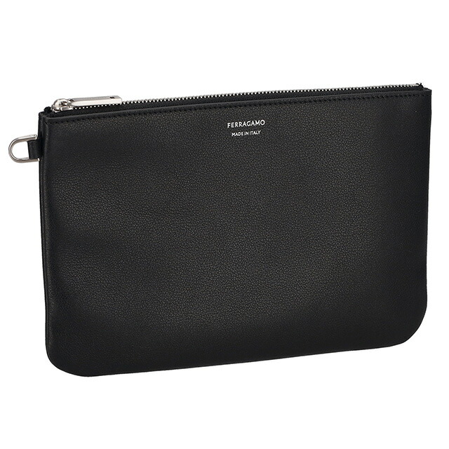 フェラガモ ポーチ メンズ レディース Ferragamo 661466CALF YE NE 776 210 ブラック／イエロー 持ち歩き 小さい 小物入れ ブランド 高級 おしゃれ プレゼント 男性 実用的 かっこいい