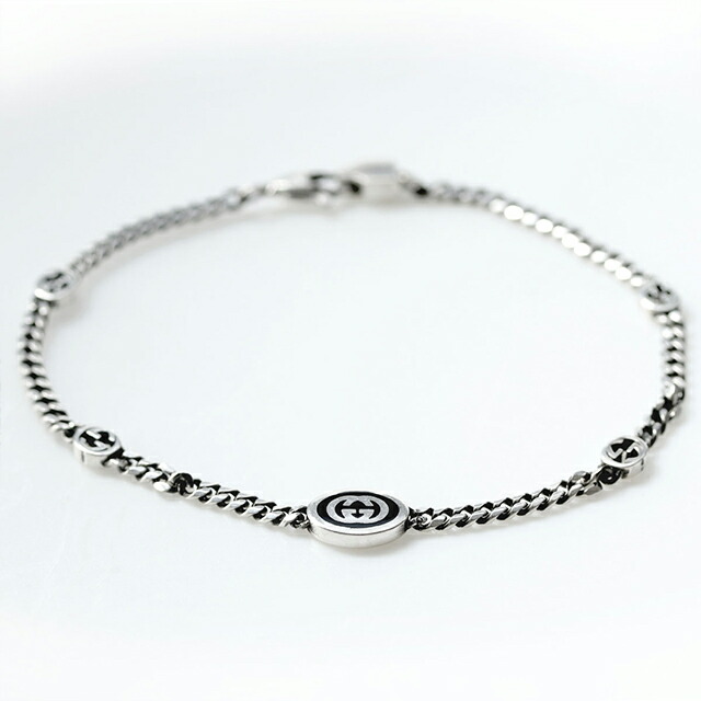 グッチ ブレスレット メンズ ブランド GUCCI インターロッキングG チェーン シルバー925 678657 J8410 8191 シルバー アクセサリー