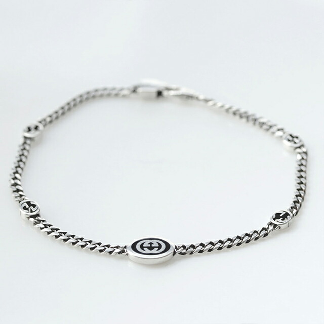グッチ ブレスレット メンズ ブランド GUCCI インターロッキングG チェーン シルバー925 678657 J8410 8191 シルバー アクセサリー