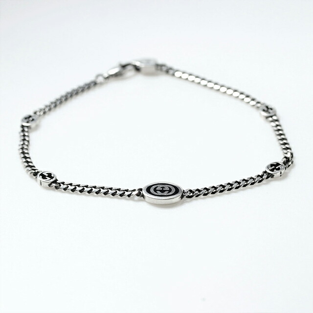 グッチ ブレスレット メンズ ブランド GUCCI インターロッキングG チェーン シルバー925 678657 J8410 8191 シルバー アクセサリー