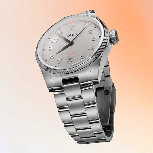 オリス プロパイロット デイト 41mm 自動巻き 腕時計 ブランド メンズ ORIS 01 733 7805 4163-07 8 20 04LC アナログ グレー スイス製 高級 おしゃれ 防水 プレゼント 男性 実用的