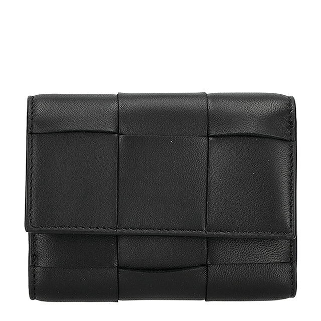 ボッテガ・ヴェネタ 三つ折り財布 三折財布 レディース ブランド BOTTEGA VENETA レザー Italy 750245-V3UO1 8425 ブラック