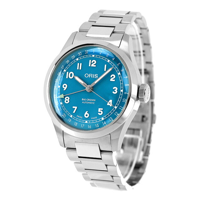 オリス ビッククラウン ポインターデイト 40mm 自動巻き 腕時計 ブランド メンズ ORIS 01 754 7798 4065-07 8 20 06 アナログ ブルー スイス製 高級 おしゃれ 防水 プレゼント 男性 実用的