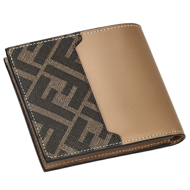 フェンディ 二つ折り財布 二折財布 メンズ ブランド FENDI レザー ITALY 7M0356-0AFF2 F1M6E ブラウン