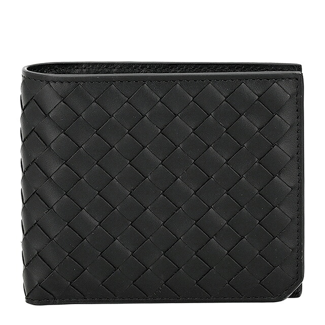 ボッテガ・ヴェネタ 二つ折り財布 二折財布 メンズ ブランド BOTTEGA VENETA Italy 805654-V69G1 8803 ブラック