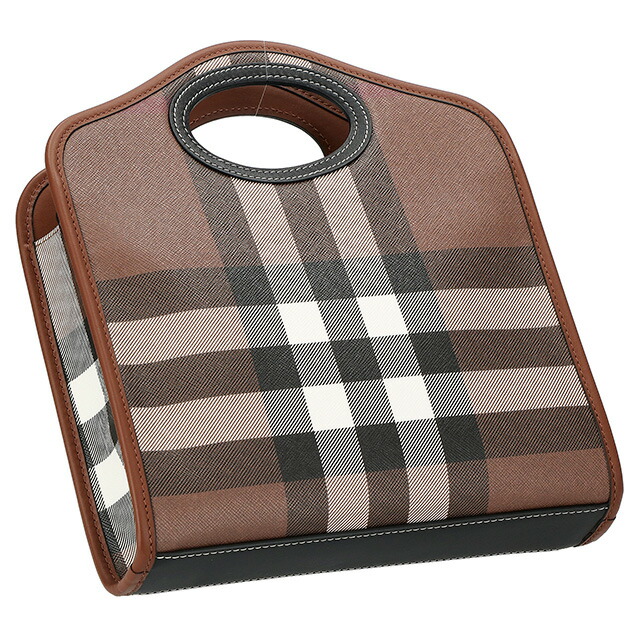 バ－バリ－ ハンドバッグ レディース BURBERRY チェック 8071386 ブラウン 軽量 小さめ 手提げ ブランド 高級 おしゃれ プレゼント 女性 実用的 かわいい