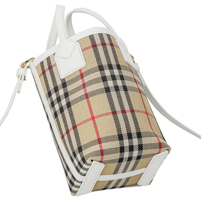 バ－バリ－ ハンドバッグ レディース BURBERRY チェック 8072348 ベージュ 軽量 小さめ 手提げ ブランド 高級 おしゃれ プレゼント 女性 実用的 かわいい