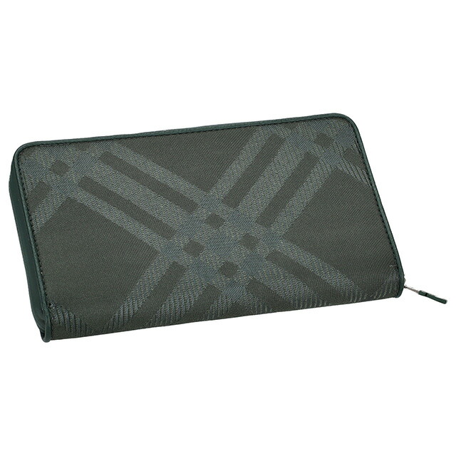 バ－バリ－ 長財布 メンズ BURBERRY チェック 8080738 グリーン ウォレット ブランド 高級 おしゃれ プレゼント 実用的