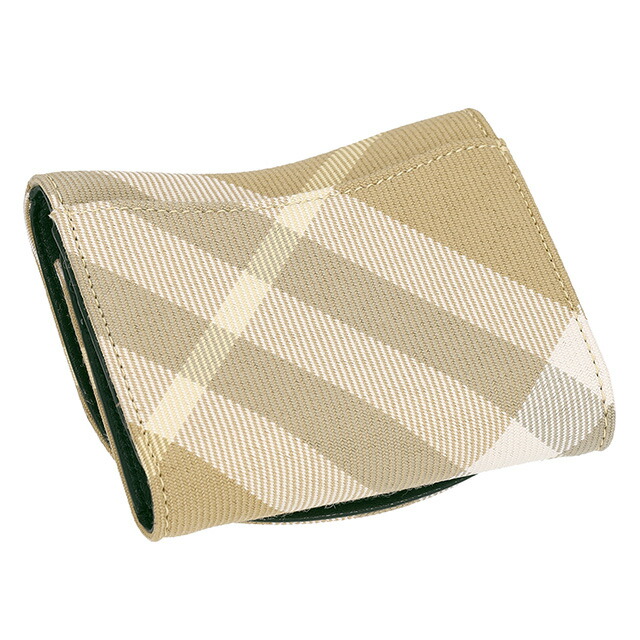 バ－バリ－ 三つ折り財布 レディース BURBERRY チェック 8081783 ベージュ系 ウォレット ブランド 高級 おしゃれ プレゼント 実用的