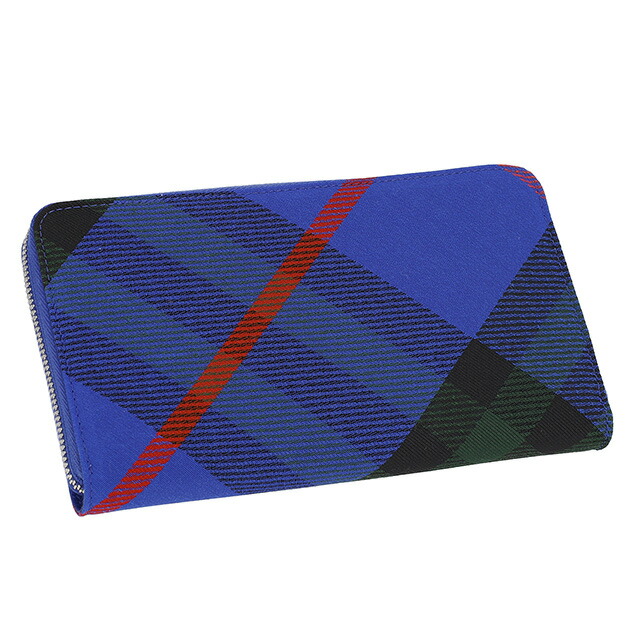 バ－バリ－ 長財布 メンズ BURBERRY チェック 8089609 ブルー ウォレット ブランド 高級 おしゃれ プレゼント 実用的