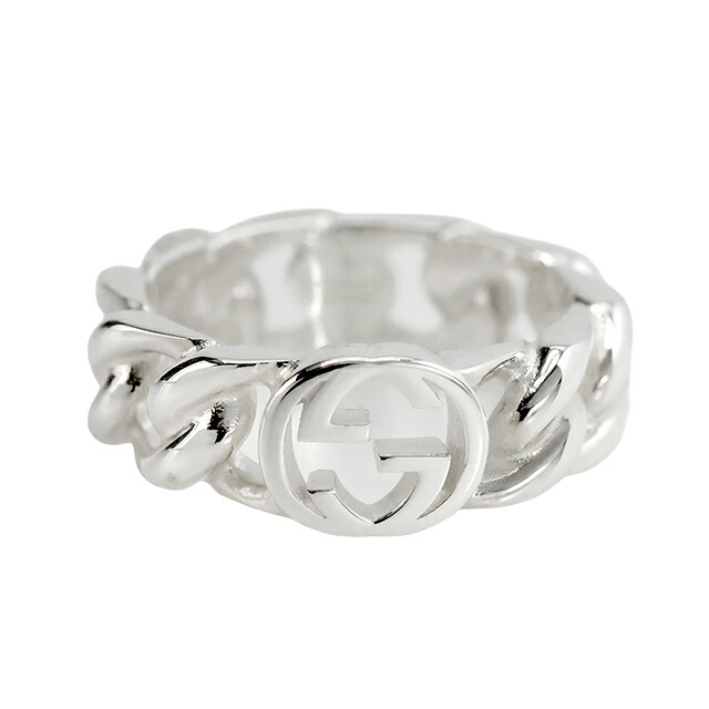 グッチ リング メンズ レディース ブランド GUCCI インターロッキング 20サイズ ロゴ 843627 J8400 0818 シルバー アクセサリー