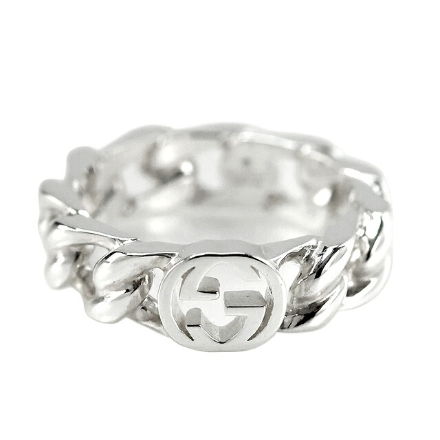 グッチ リング メンズ レディース ブランド GUCCI インターロッキング 10サイズ ロゴ 843972 J8400 0818 シルバー アクセサリー