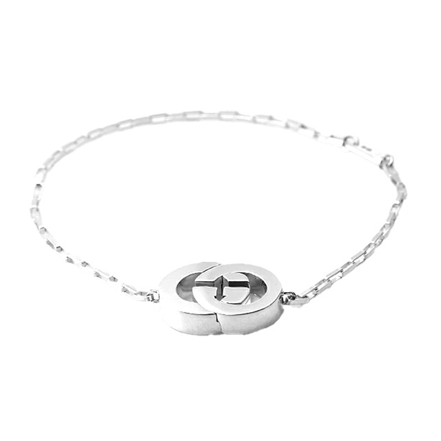 グッチ ブレスレット メンズ レディース GUCCI インターロッキング 853966 J8400 0818 シルバー アクセサリー 腕輪 ジュエリー ブランド 高級 おしゃれ プレゼント 実用的 ペア