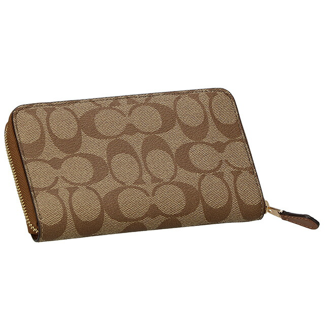コーチ 二つ折り財布 レディース ブランド COACH シグネチャー 88913 IME74 カーキベージュ/サドルブラウン ウォレット 高級 おしゃれ プレゼント 実用的