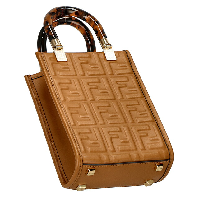 フェンディ ハンドバッグ レディース ブランド FENDI レザー ITALY 8BS051-0AMCI F0NYJ ブラウン 軽量 小さめ 手提げ 高級 おしゃれ プレゼント 女性 実用的 かわいい