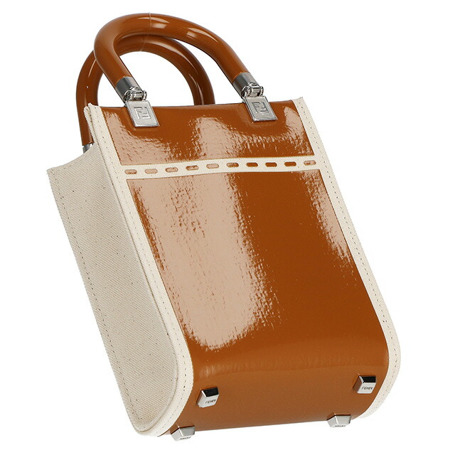 フェンディ ハンドバッグ レディース FENDI 8BS0510ANT7 F1LG2 ブラウン アイボリー 軽量 小さめ 手提げ ブランド 高級 おしゃれ プレゼント 女性 実用的 かわいい