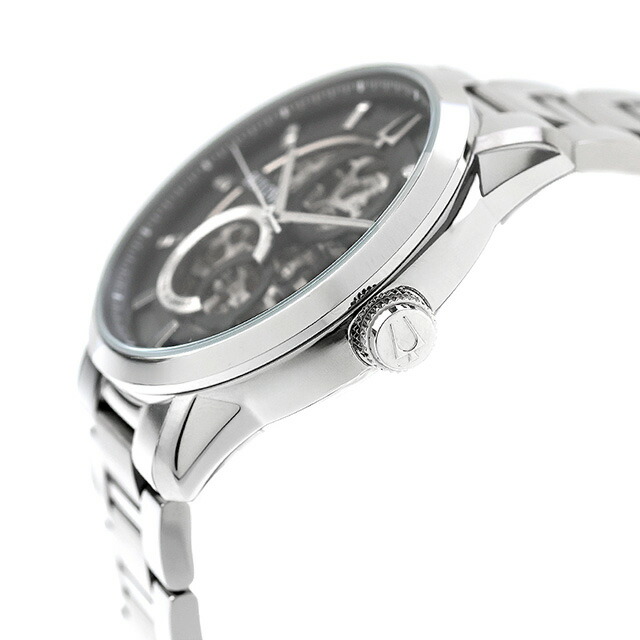 ブローバ クラシック 自動巻き 腕時計 ブランド メンズ オープンハート BULOVA 96A208 アナログ ブラック 黒 おしゃれ 防水 プレゼント 男性 実用的