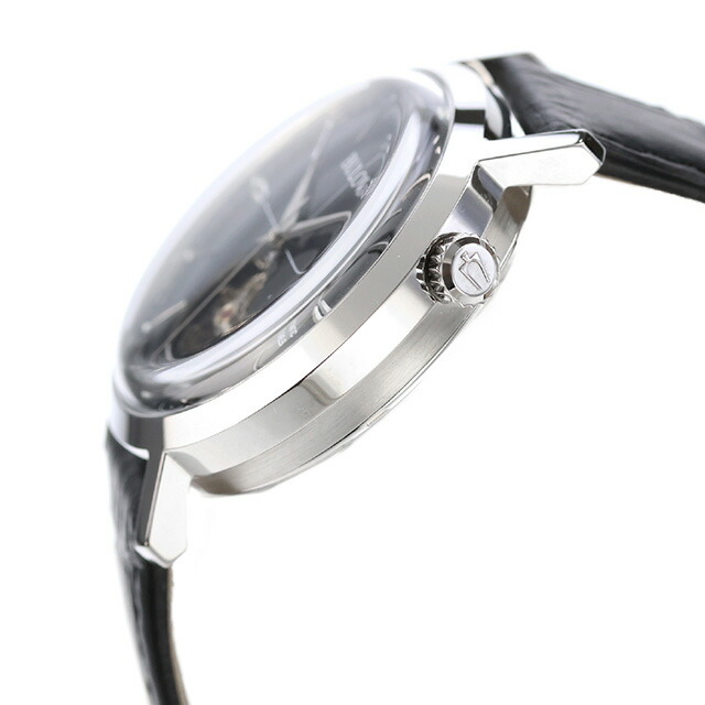 ブローバ クラシック エアロジェット 自動巻き 腕時計 ブランド メンズ オープンハート BULOVA 96A317 アナログ ブラック 黒 おしゃれ 防水 プレゼント 男性 実用的