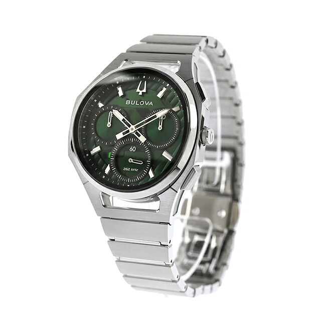 ブローバ カーブ ハイプレシジョンクォーツ 腕時計 ブランド メンズ クロノグラフ BULOVA 96A338 アナログ グリーン おしゃれ 防水 プレゼント 男性 実用的