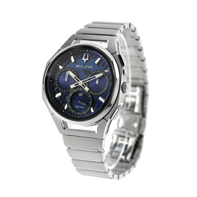 ブローバ カーブ ハイプレシジョンクォーツ 腕時計 ブランド メンズ クロノグラフ BULOVA 96A339 アナログ ブルー おしゃれ 防水 プレゼント 男性 実用的