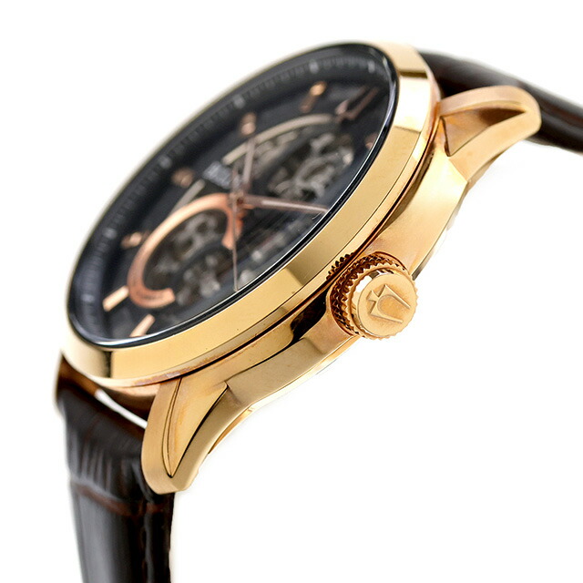 ブローバ クラシック 自動巻き 腕時計 ブランド メンズ オープンハート BULOVA 97A169 アナログ ブラック ブラウン 黒 おしゃれ 防水 プレゼント 男性 実用的