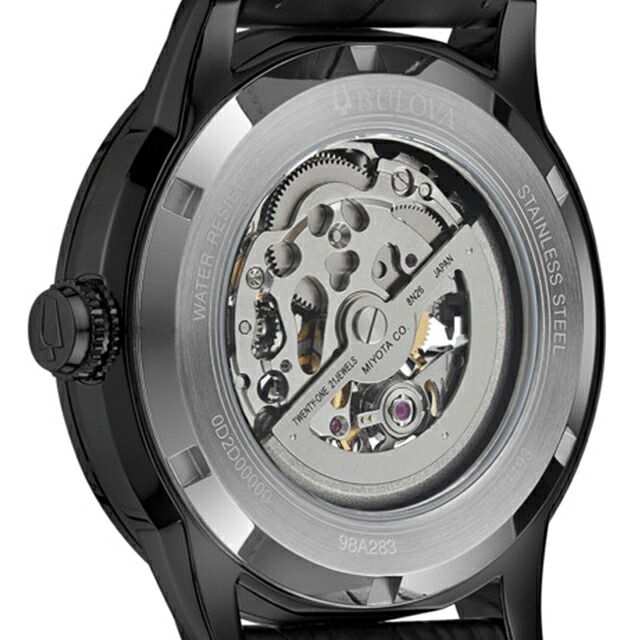 ブローバ クラシック 自動巻き 腕時計 ブランド メンズ オープンハート BULOVA 98A283 アナログ ブラック 黒 おしゃれ 防水 プレゼント 男性 実用的