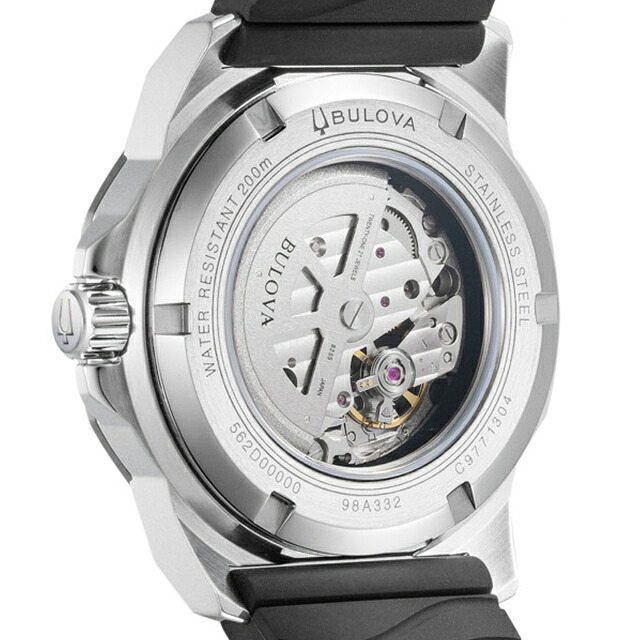 ブローバ マリンスター 150周年記念 日本限定モデル メカニカル 自動巻き 腕時計 ブランド メンズ オープンハート BULOVA 98A332 アナログ ブラック ブルー 黒 おしゃれ 防水 プレゼント 男性 実用的