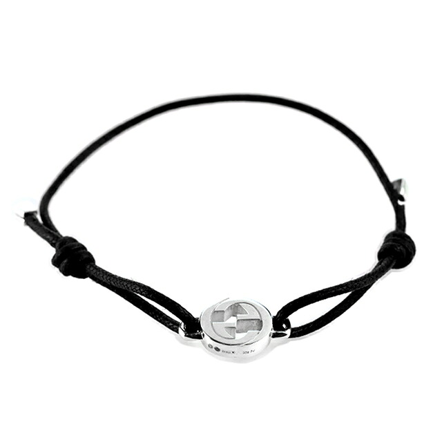 グッチ ブレスレット メンズ レディース GUCCI インターロッキング ロゴ A002MN JAAFV シルバー ブラック アクセサリー 腕輪 ジュエリー ブランド 高級 おしゃれ プレゼント 実用的 ペア