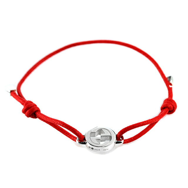 グッチ ブレスレット メンズ レディース GUCCI インターロッキング ロゴ A002MN JAAFV シルバー レッド アクセサリー 腕輪 ジュエリー ブランド 高級 おしゃれ プレゼント 実用的 ペア