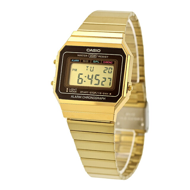 カシオ チープカシオ CASIO ヴィンテージ クォーツ 電池式 A700WG-9A 海外モデル ユニセックス チプカシ メンズ レディース 腕時計 ブランド デジタル ブラウン ゴールド おしゃれ 防水 かわいい プレゼント 実用的