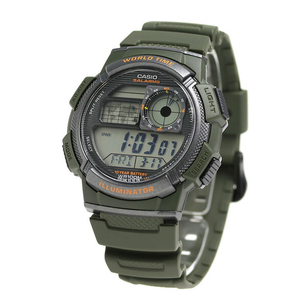 カシオ チプカシ 10気圧防水 海外モデル メンズ 腕時計 AE-1000W-3AVDF CASIO カーキ 時計
