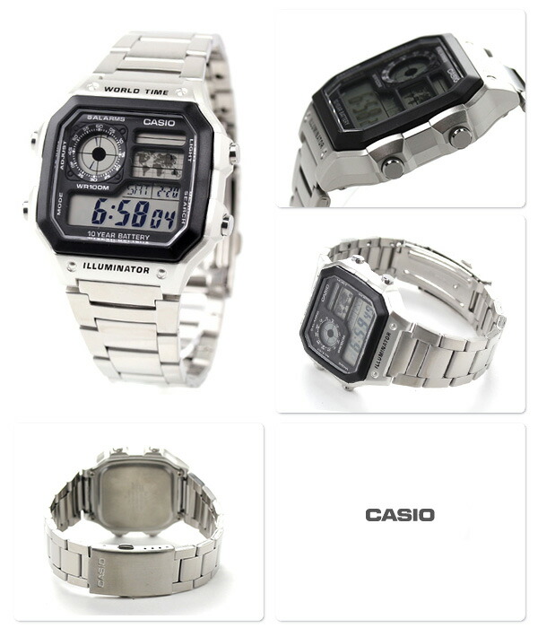 カシオ 腕時計 チープカシオ 海外モデル クオーツ メンズ AE-1200WHD-1AVCF CASIO シルバー チプカシ 時計 ブランド おしゃれ デジタル 防水 小さい 軽い かっこいい プレゼント 男性 実用的 学生