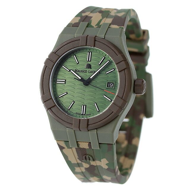 モーリスラクロア アイコン タイド 40mm クオーツ 腕時計 メンズ MAURICE LACROIX AI2008-D33DZ-000-0 アナログ グリーン カモフラージュ スイス製 ブランド おしゃれ 防水 プレゼント 男性 実用的