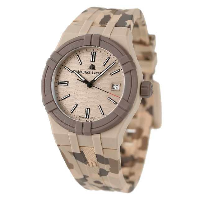 モーリスラクロア アイコン タイド 40mm クオーツ 腕時計 メンズ MAURICE LACROIX AI2008-IJJIZ-000-0 アナログ サンドベージュ カモフラージュ スイス製 ブランド おしゃれ 防水 プレゼント 男性 実用的