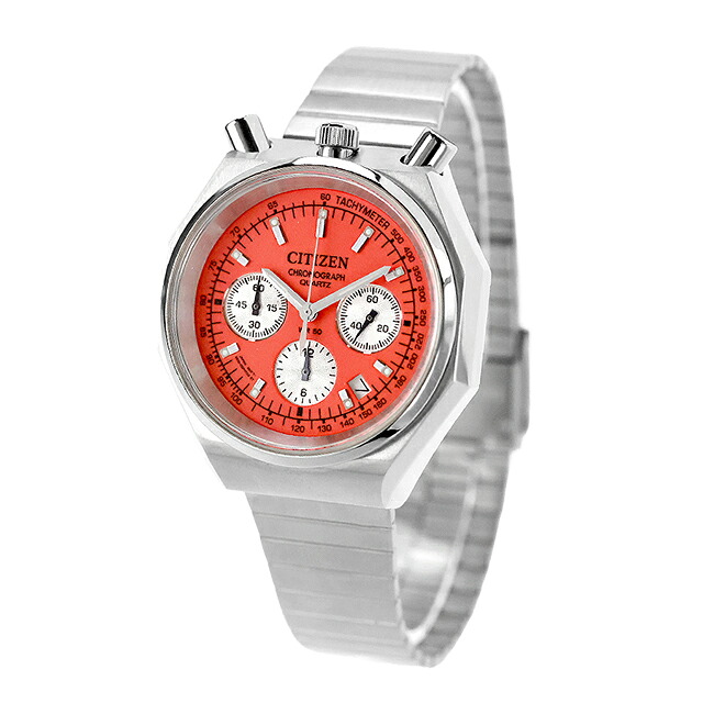 シチズン コレクション レコードレーベル PLAYGROUND Edition 特定店限定モデル TSUNO CHRONO Custom クオーツ 腕時計 ブランド メンズ 流通限定 数量限定 クロノグラフ CITIZEN RECORD LABEL AN3700-89Z アナログ コーラル おしゃれ 防水 プレゼント 男性 実用的