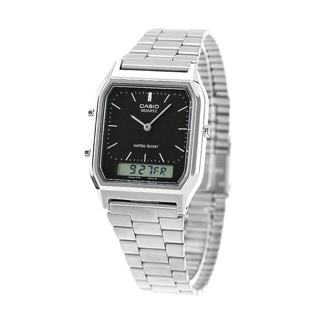 カシオ 腕時計 チープカシオ 海外モデル メンズ AQ-230A-1DDF CASIO ブラック チプカシ 時計 ブランド おしゃれ アナデジ アナログ デジタル 防水 小さい 軽い かっこいい プレゼント 男性 実用的 学生 受験生 受験用 試験用 受験対応