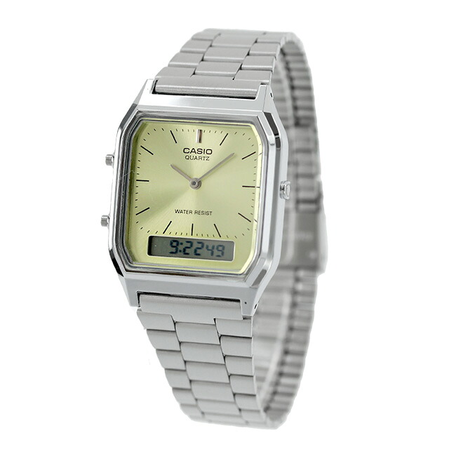 カシオ CASIO クォーツ 電池式 AQ-230A-9AMQY ビンテージ チプカシ 海外モデル ユニセックス メンズ レディース 腕時計 カシオ casio アナデジ イエロー ブランド おしゃれ 防水 小さい 軽い かわいい プレゼント 実用的