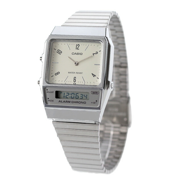 AQ-800E-7A2 カシオ クラシック チプカシ ユニセックス メンズ レディース 腕時計 カシオ casio アナデジ オフホワイト 白 ブランド おしゃれ 防水 小さい 軽い かわいい プレゼント 実用的
