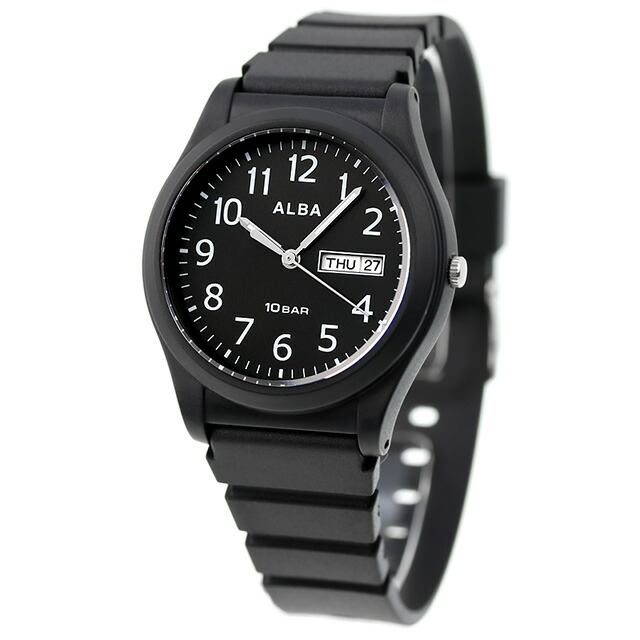 セイコー アルバ スポーツ クオーツ 腕時計 メンズ SEIKO ALBA AQPJ411 アナログ オールブラック 黒 ブランド おしゃれ 防水 プレゼント 男性 実用的