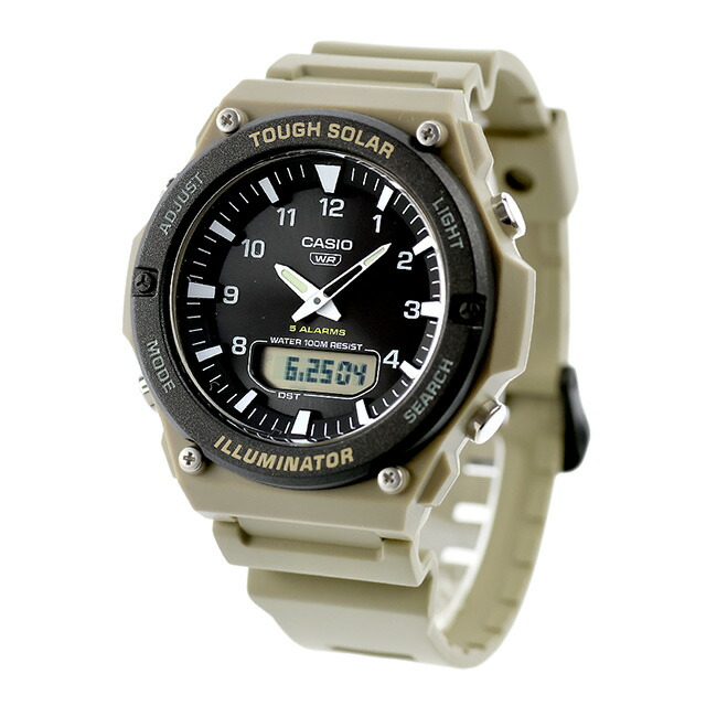 カシオ チープカシオ CASIO ソーラー AQ-S820W-5AV スタンダード 海外モデル メンズ チプカシ 腕時計 ブランド カシオ casio ブラック ベージュ 黒 おしゃれ アナデジ アナログ デジタル 防水 小さい 軽い かわいい プレゼント 実用的 学生