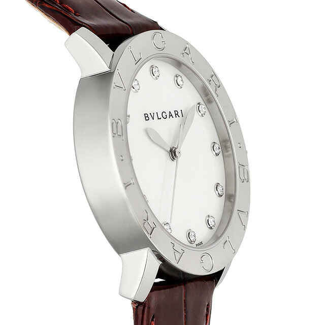 ブルガリ ブルガリブルガリ 自動巻き 腕時計 レディース BVLGARI BBL37WSLC9-12 アナログ ホワイトシェル ダークブラウン 白 スイス製 高級 ブランド おしゃれ 防水 軽い 華奢 かわいい プレゼント 女性 実用的