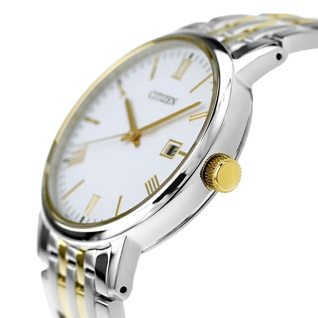 シチズン コレクション ソーラー 日本製 メンズ 腕時計 BM6774-51C CITIZEN ホワイト ゴールド 時計 ブランド おしゃれ 防水 プレゼント 男性 実用的