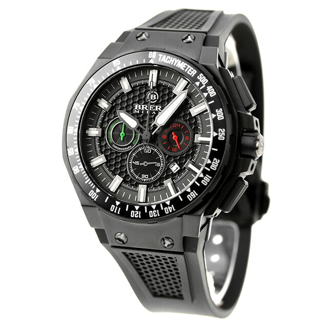 ブレラ ミラノ GRANTURISMO GT2 CHRONOGRAPH QUARTZ クオーツ ラグスポ 腕時計 メンズ クロノグラフ BRERA MILANO BMGTQC4503 アナログ ブラック 黒 ブランド おしゃれ 防水 プレゼント 男性 実用的