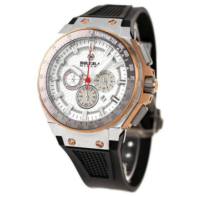 ブレラ ミラノ GRANTURISMO GT2 CHRONOGRAPH QUARTZ クオーツ 腕時計 メンズ クロノグラフ BRERA MILANO BMGTQC4505B アナログ ホワイト ブラック 黒 ブランド おしゃれ 防水 プレゼント 男性 実用的