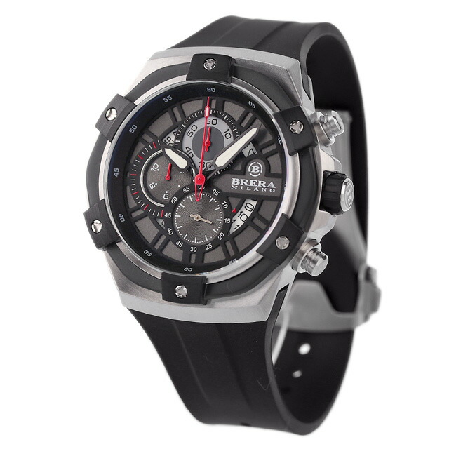 ブレラ ミラノ SUPERSPORTIVO EVO CHRONOGRAPH ラグスポ QUARTZ クオーツ 腕時計 メンズ クロノグラフ BRERA MILANO BMSSQC4501 アナログ ブラック 黒 ブランド おしゃれ 防水 プレゼント 男性 実用的