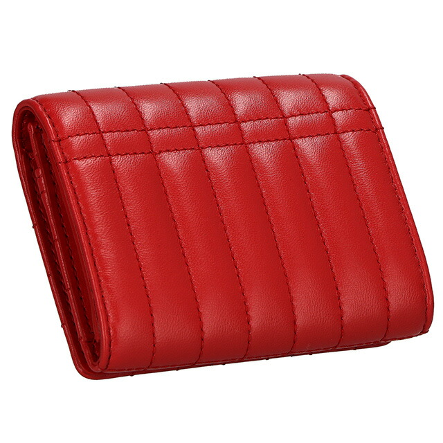 バ－バリ－ 三つ折り財布 レディース ブランド BURBERRY 8064824 レッド ウォレット 高級 おしゃれ プレゼント 実用的