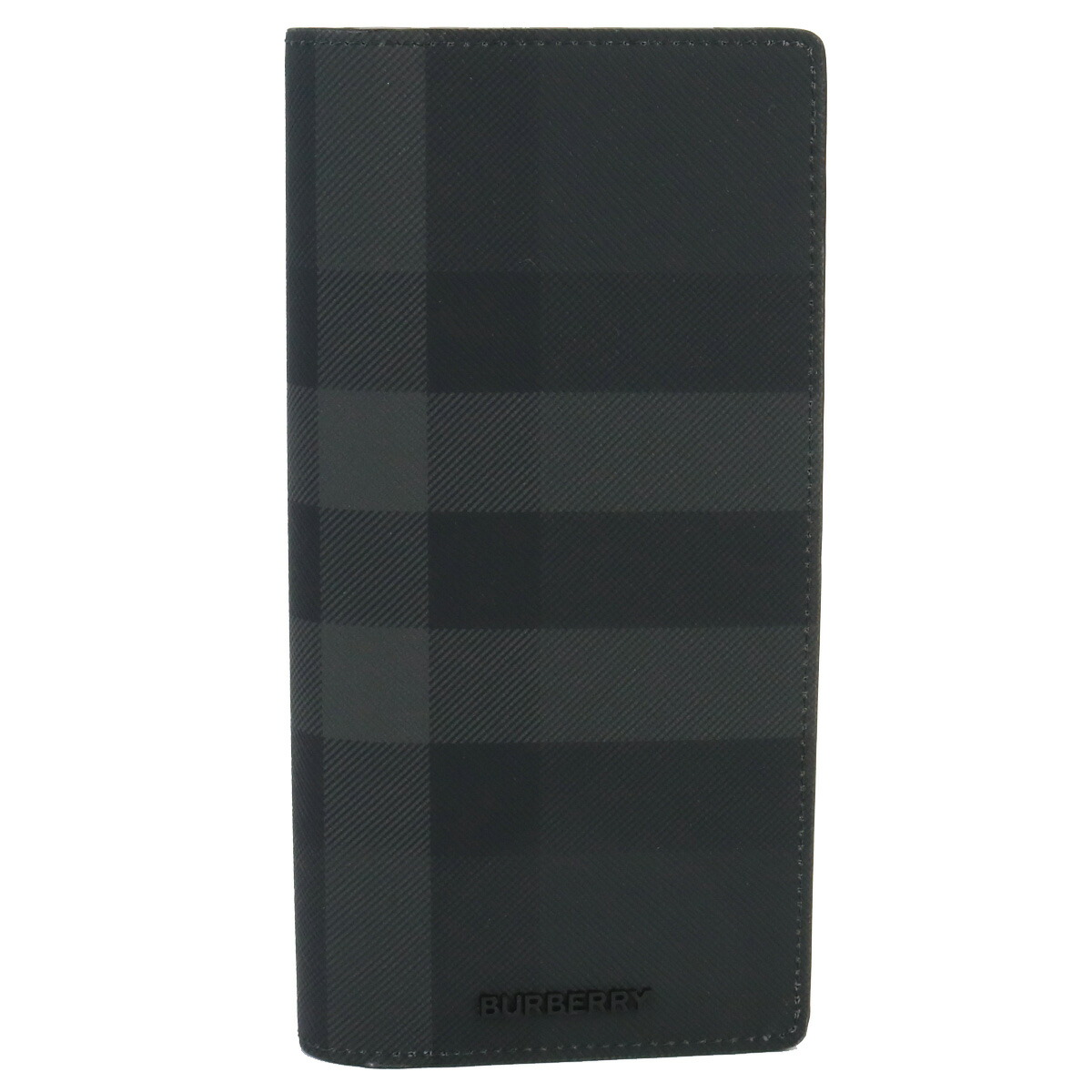 バーバリー 長財布ニ折小銭入付き メンズ BURBERRY 熱可塑性ポリウレタン コットン モルドバ 8070199 CHARCOAL ブラック グレー系 財布 ウォレット ブランド 高級 おしゃれ プレゼント 実用的